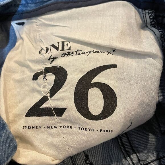 NWOT One Teaspoon Vixen Superfreaks Lace Up Low Waist Denim Shorts Festival 26 - Picture 12 of 13